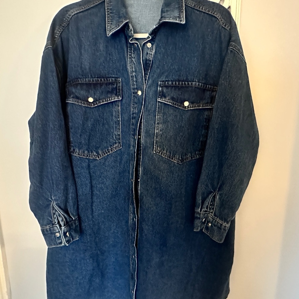 Oversized Button Down Denim Shirt